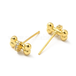 Cubic Zirconia Bone Shape Stud Earrings&nbsp;EJEW-F281-31G