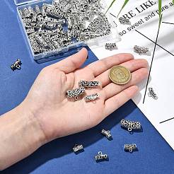 70ppcs 14スタイル チベットスタイル 合金チューブベイル  ループベイル  コラム  アンティークシルバー  8~13x11~26x5~7mm  穴：1.4~2.5mm  内径：2.5~5.5mm  5個/スタイル&nbsp;FIND-CJ0002-99