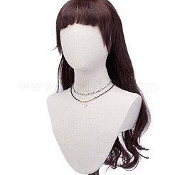 女性のために設定されたスター＆ムーンペンダントネックレス  クリアクリスタルガラスシードビーズネックレス  ゴールドカラー  ブラック  17.72インチ（45cm）  15.63インチ（39.7cm）  2個/セット&nbsp;NJEW-JN03738-01