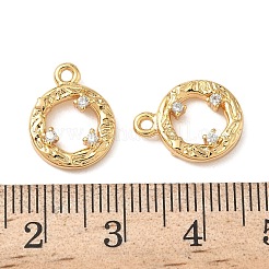 真鍮マイクロパヴェクリアキュービックジルコニアチャーム  花輪  ニッケルフリー  18KGP本金メッキ  14x11x2.5mm  穴：1.4mm&nbsp;KK-B160-18G