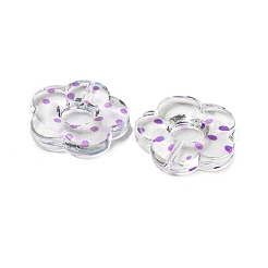 Transparent Printed Acrylic Beads&nbsp;OACR-H124-05B-06