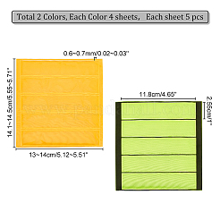 8シート2色防水PVCプラスチック反射ステッカー  長方形  ミックスカラー  141~145x130~140x0.6~0.7mm  ステッカー：118x25.5~26mm  5pcs /シート  4枚/色&nbsp;DIY-GA0004-04
