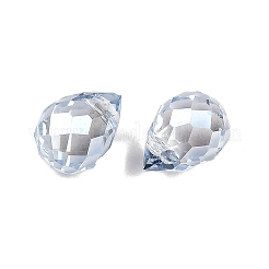 電気メッキガラスビーズ  ティアドロップ  パール光沢メッキ  多面カット  ライトスチールブルー  8x6mm  穴：1mm&nbsp;EGLA-C008-01A-PL01