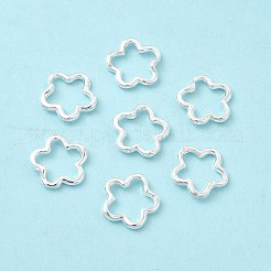 長持ちメッキ合金ビーズフレーム  カドミウムフリー＆ニッケルフリー＆鉛フリー  花  銀  15.5x16x3mm  穴：1.4mm  内径：12.5x11mm&nbsp;FIND-C020-04S