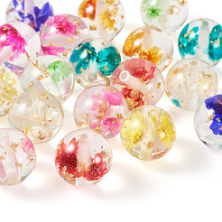18Pcs 9 Colors Transparent Resin Inner Dried Flower Beads&nbsp;RESI-TA0003-29