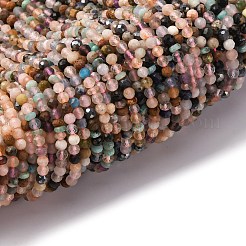 ミックス天然石ビーズ連売り  ラウンド  多面カット  3.5~4mm  穴：0.7mm  約113~119個/連  14.57''~15.71''（37~39.9センチメートル）&nbsp;G-RM2025-A43-3mm