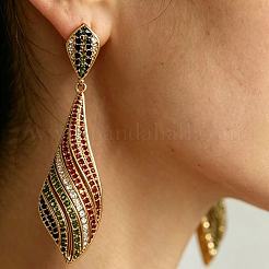 Alloy Rhinestone Teardrop Stud Dangle Earrings for Women&nbsp;WGFF29C-01