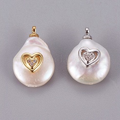 Natural Cultured Freshwater Pearl Pendants&nbsp;PEAR-F008-55
