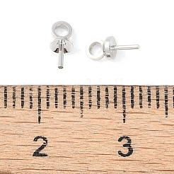 真鍮ヒートンキャップ  カップペグベイル  片穴パーツ用  プラチナ  6.5x3x3mm  穴：1.6mm  ピン：0.5mm&nbsp;X-KK-N254-46A-P