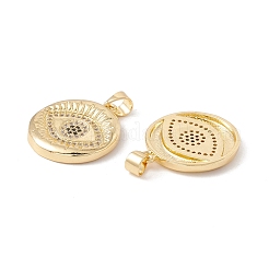 Brass Micro Pave Clear & Black Cubic Zirconia Pendants&nbsp;KK-G415-10G
