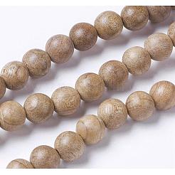 天然ウッドビーズ連売り  ラウンド  バリーウッド  10mm  穴：1mm  約38個/連  14.9インチ（38cm）&nbsp;WOOD-J001-02-10mm