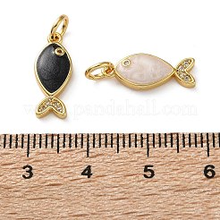 Brass Micro Pave Clear Cubic Zirconia Pendants&nbsp;KK-D221-20G-02
