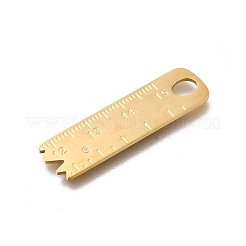 304ステンレスペンダント  定規チャーム  イオンプレーティング（ip）  18KGP本金メッキ  34.5x10x1mm  穴：5x3.5mm&nbsp;STAS-F318-09B-G
