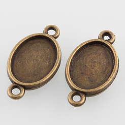 Two-Sided Oval Alloy Cabochon Connector Settings&nbsp;PALLOY-N0087-09AB-NF