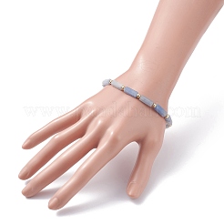 Natural Stones Rectangle Beads Stretch Bracelet&nbsp;BJEW-JB07506