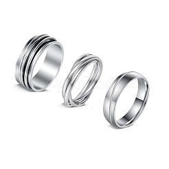 304ステンレススチール指輪  ツイスト  ステンレス鋼色  内径：18.2mm  約3個/セット&nbsp;WG091C3-01