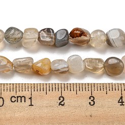 天然石ボツワナアゲートビーズ連売り  タンブルストーン  ナゲット  3~7.5x4.5~6x3~6mm  穴：1mm  約61~66個/連  15.16''~15.35''（38.5~39センチメートル）&nbsp;G-F465-47A