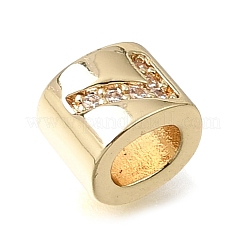 Brass Micro Pave Clear Cubic Zirconia Beads&nbsp;CU-CBAA19F-01G-H