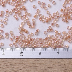 MIYUKIデリカビーズ  シリンダー  日本製シードビーズ  11/0  （db0054)ダークピーチライニングクリスタルab  1.3x1.6mm  穴：0.8mm  約2000PCS /ボトル  10 G /ボトル&nbsp;SEED-JP0008-DB0054