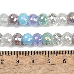 電気メッキガラスビーズセット  ロンデル  多面カット  ミックスカラー  8x6~6.5mm  穴：1.2~1.5mm  約45~48個/連  11.30~12.09''（28.7~30.7センチメートル）&nbsp;EGLA-G039-01A-02