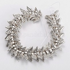 翼チベット風合金ビーズ連売り  無鉛の  アンティークシルバー  5x15x3mm  穴：2mm  1個/連について  48インチ&nbsp;TIBEB-D039-03AS-LF