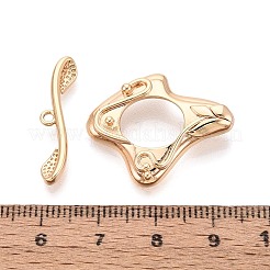6 個真鍮マンテル  ナゲット  18KGP本金メッキ  26.5mm  穴：1mm&nbsp;KK-T073-43G