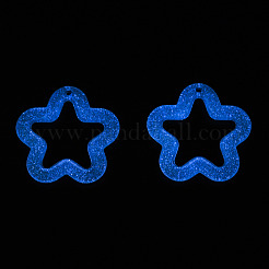 透明蓄光アクリルパーツ  グリッターパウダー付き  スター  ミックスカラー  29.5x30.5x5mm  穴：1.8mm&nbsp;X-TACR-T007-12