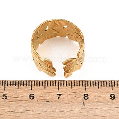 304ステンレススチールカフオープンリング  イオンプレーティング（ip）  ゴールドカラー  13mm  内径：17mm&nbsp;RJEW-Z125-01G
