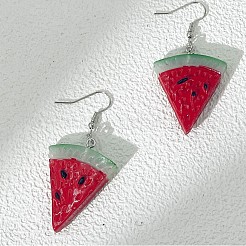 Alloy Acrylic Watermelon Dangle Earrings for Women&nbsp;WG7FCE1-01