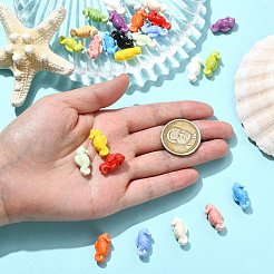 海洋生物の手作り磁器ビーズ  光沢釉の磁器  混合色  タツノオトシゴ  19.5x10.5x7.5~8mm  穴：1.8mm  32個/セット&nbsp;PORC-CJZ0001-01A