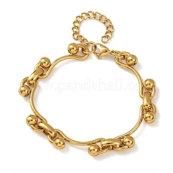 304 Stainless Steel Curved Bar Link Chain Bracelets for Women&nbsp;BJEW-F536-15G