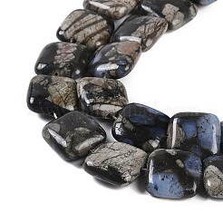 Natural Glaucophane Beads Strands&nbsp;G-C141-F01-03