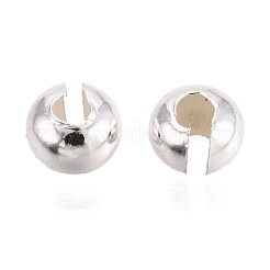 スターリングシルバーのクリンプビーズカバー925個。  銀  4.5x3.5mm  穴：1.6mm&nbsp;STER-T008-37S-02