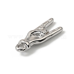 304ステンレスペンダント  ニッケルフリー  ジェスチャー  23.5x8x5mm  穴：1.6mm&nbsp;STAS-F327-03G-P