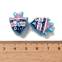 手作りランプワークビーズ  魚  淡いバイオレットレッド  17.5~18x22.5~23x10~10.5mm  穴：1~1.2mm&nbsp;LAMP-G162-02D