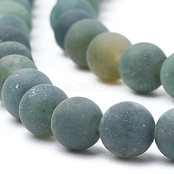 天然石モスアゲートビーズ連売り  艶消し  ラウンド  8mm  穴：1mm  約45~47個/連  14.5インチ&nbsp;X-G-T106-018