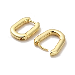 ラックメッキオーバル真鍮フープピアス  カドミウムフリー＆鉛フリー  長持ちメッキ  18KGP本金メッキ  15.5x2.5mm&nbsp;KK-S397-25G