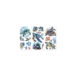 3 シート 3 スタイル pvc 防水装飾ステッカー  家具の装飾用の自己接着デカール  カメ  300x150mm  1枚/スタイル&nbsp;DIY-WH0404-146