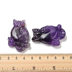 天然石アメジストペンダント  フクロウのチャーム  44~46x29~31x7.5~10mm  穴：1.4mm&nbsp;G-M417-08C