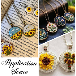 木製刺繍枠20箱  円形クロスステッチフープリング  刺繡とクロスステッチ用  トウモロコシの穂の黄色  30x24x5.5mm&nbsp;EMBR-SC0001-04A