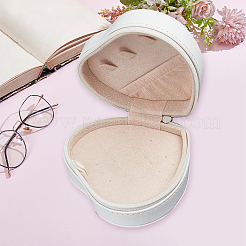 Heart PU Imitation Leather Jewelry Organizer Zipper Boxes&nbsp;AJEW-CL0006-03A