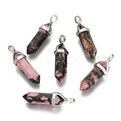 Natural Rhodonite Double Terminated Pointed Pendants&nbsp;G-F295-05D