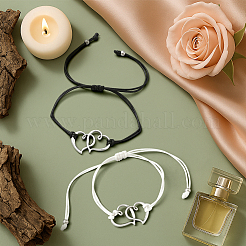 6Pcs 2 Colors Adjustable Alloy & Waxed Cord Anklets for Women&nbsp;AJEW-GO0002-60