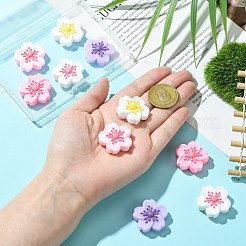 10個5色シリコンビーズ  花  ミックスカラー  28x28.5x9.5mm  穴：2mm  2個/カラー&nbsp;SIL-CJ0003-17