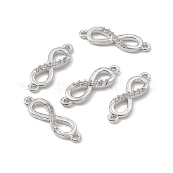 Brass Micro Pave Clear Cubic Zirconia Connector Charms&nbsp;KK-E068-VB387