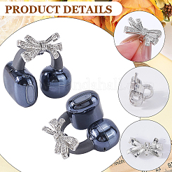 2Pcs Alloy Micro Pave Cubic Zirconia Bowknot Clip&nbsp;AJEW-CP0010-55