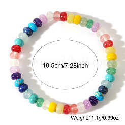 Natural Mixed Gemstone Abacus Beads Stretch Bracelets for Women&nbsp;VF0699