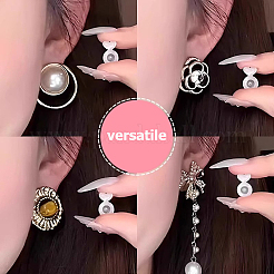 アクリル＆シリコン製イヤーナット36個  ハート  ホワイト  16x9.5mm&nbsp;AJEW-SP0004-07