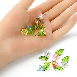10Pcs 5 Colors Acrylic & Plastic Pendants&nbsp;OACR-YW0001-63
