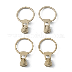 合金ジッパー  レジンプラー付き  ラウンド  カドミウムフリー＆鉛フリー  淡い茶色  37mm  リング：31.5x23.5x1.5mm  ジッパープラー：10.5x9x7.5mm&nbsp;PALLOY-WH0079-16H-RS